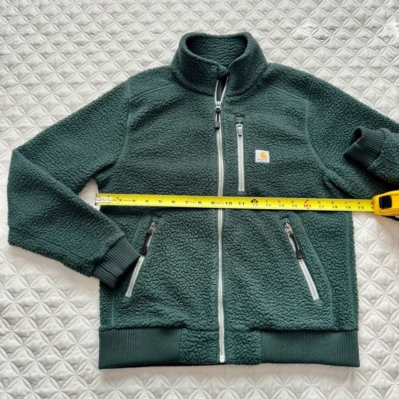 Carhartt Women's High Pile Sherpa Fleece Full Zip Jacket Blue Green Teal Size S - Picture 5 of 16